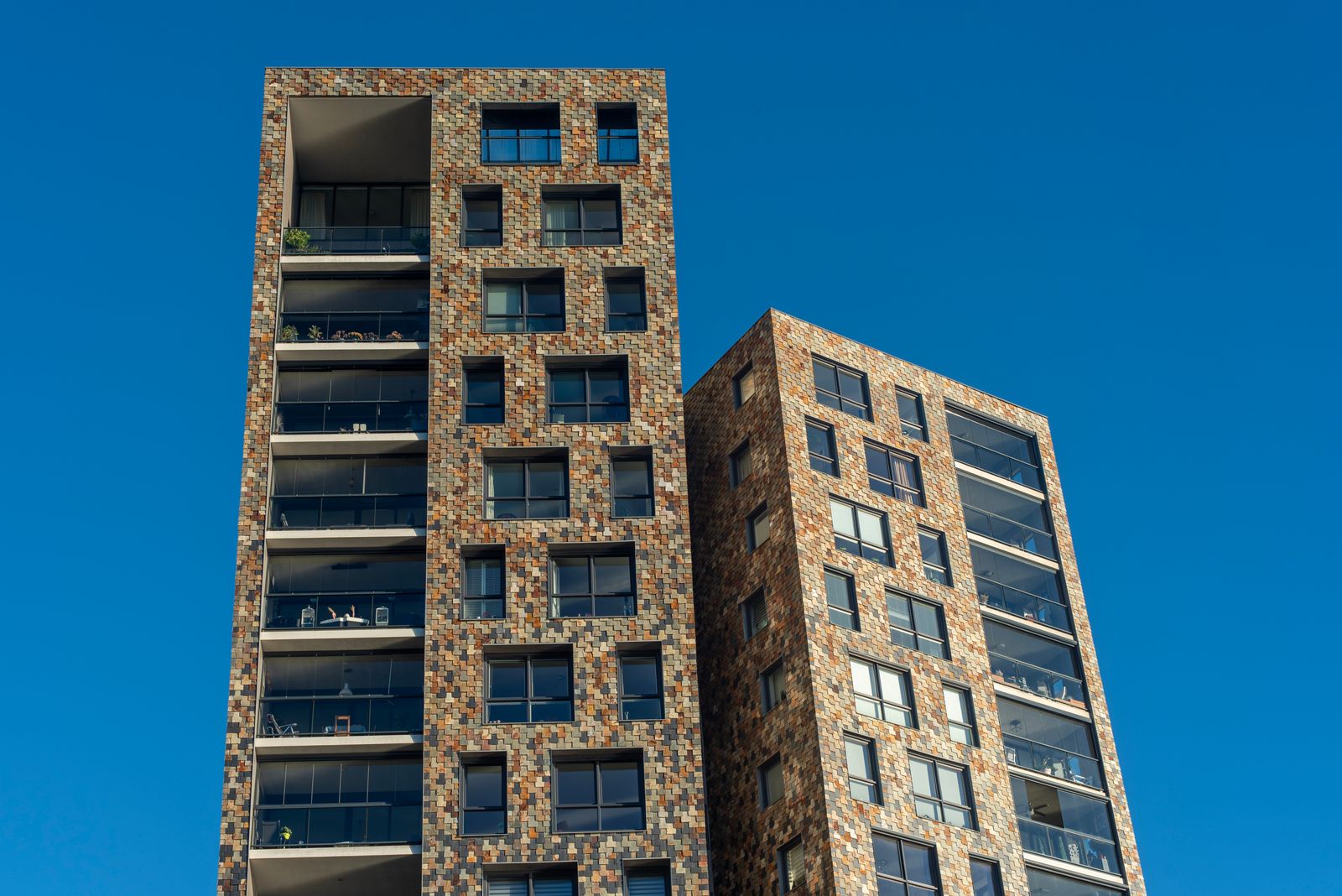 Modern residential towers with brick facade in Argentina